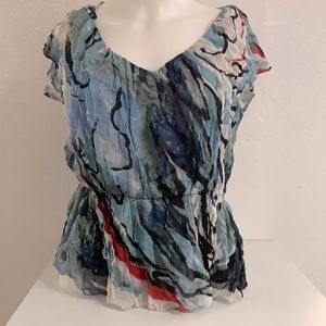 DIANE VON FURSTENBERG Watercolor Print Nahla Top